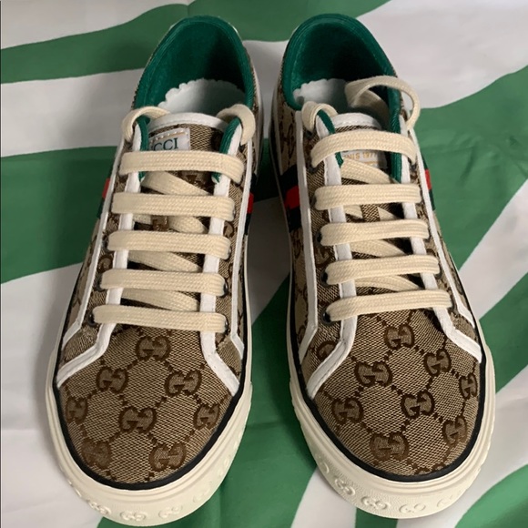 Gucci Brown Monogram Sneakers - Picture 1 of 5